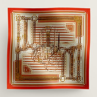 HERMES ショール Coaching Deja-Vu shawl 140 直営店ラッピング Coaching Deja-Vu shawl 140 | Hermès UK